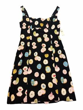 Maeve Black Sundress with Multicolor Cosmetic Print